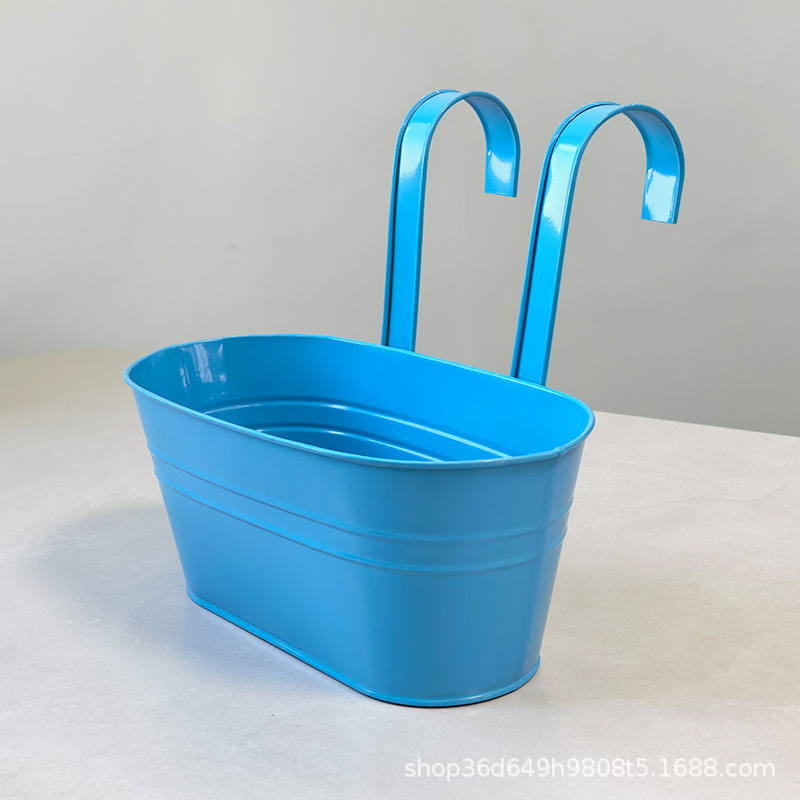 Selección estricta de hierro fundido colgando balcón barril de hierro colgando balcón colgando barril de metal