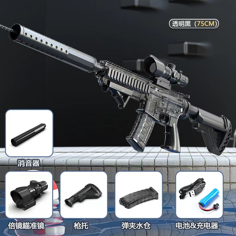 Transfronterizo 2025 nueva pistola de agua de explosión eléctrica pistola de juguete simulación niño niño rociado batalla M416 agarre de agua