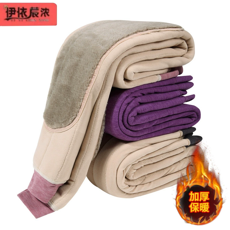 Зимние женские теплые брюки с наколенниками-накладками Mom брюки среднего и пожилого возраста Женские брюки с высокой талией морозостойкие хлопковые брюки женские