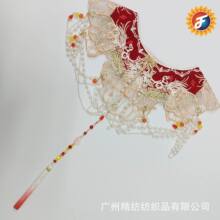 新娘绣花云肩红色领订可乐珠饰品项链冬天款水溶一件代发