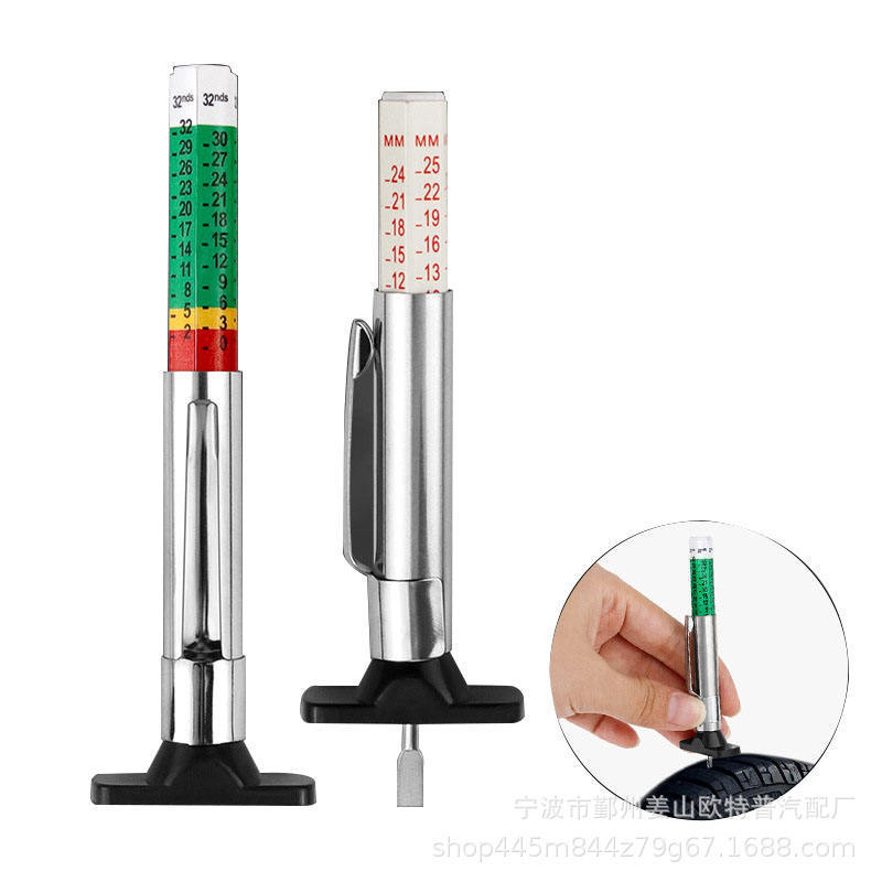 Tire Depth Gauge Plastic Scale Ruler 0-25mm Depth Meter Tread Gauge Tire Pattern Gauge Tire Pattern Pen Tire Measuring Ruler