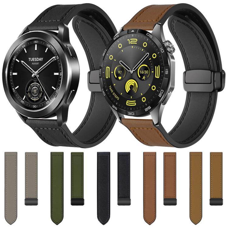 18mm general Crazy Horse Pattern pulsera de silicona hebilla de succión para pulsera de Apple pulsera de Huawei