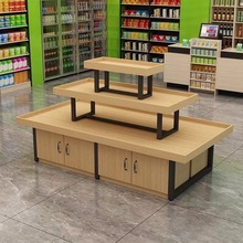 超市货架中岛展示柜超市促销台化妆品鞋子展示台文具堆头流水柜台