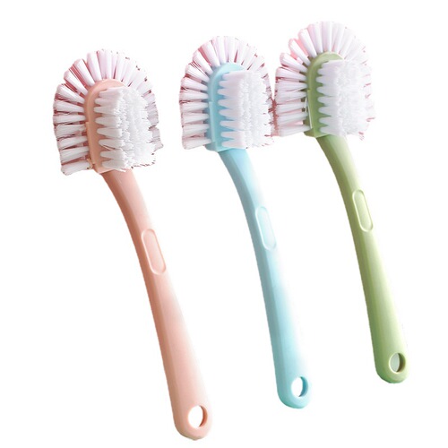 Multifunctional five-sided shoe cleaning brush, multi-directional, no dead ends, hard-bristled household plastic long-handled brush manufacturer wholesale