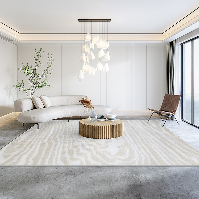 Alfombra sala de estar resistente a la suciedad fácil de cuidar sensación de alta calidad moderna simple crema gruesa hotel tejido impermeable geometría
