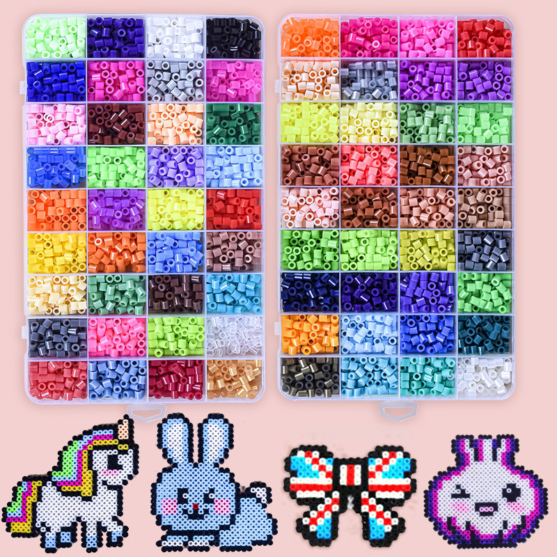Manufacturer Wholesale 5mm Perler Beads 72 Colors Refill Box Set Handmade DIY Fusion Bead Puzzle Toy Perler Bead Refill Beads