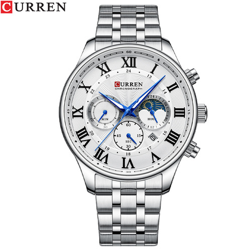 Curren/Carren 8427 Men's Business Steel Band Watch Quartz Calendar Six-hand J Chronograph Indicator Men's Watch