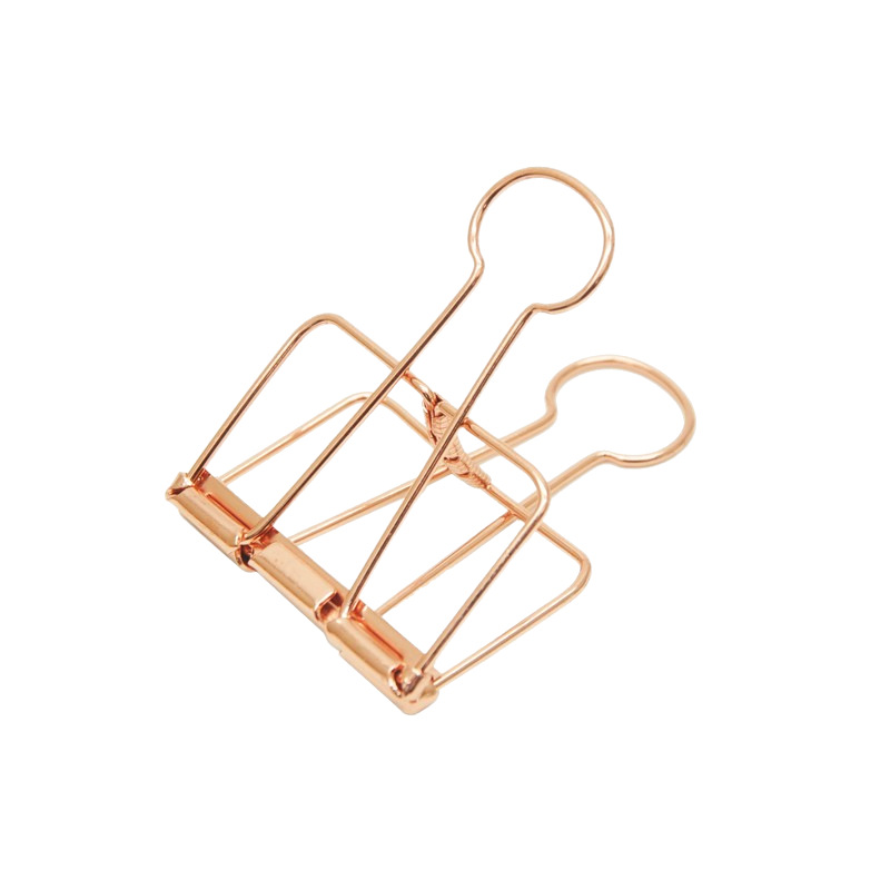 Clip de cola larga hueco de metal creativo Diario vintage Bill clip de cola de milano de Oro Rosa de Oro pequeño tamaño 19mm pequeño clip