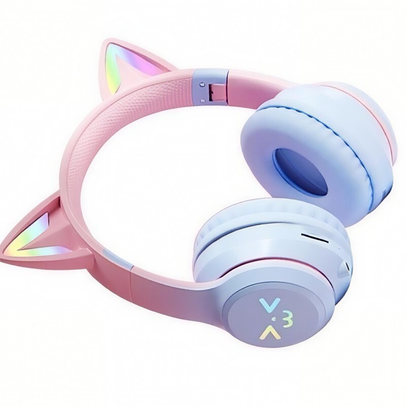 光る猫耳 Bluetooth ヘッドセット ヘッドマウント ステレオ サウンド 高品質 ワイヤレス スポーツ ゲーム 音楽を聴く 学習クラス|undefined