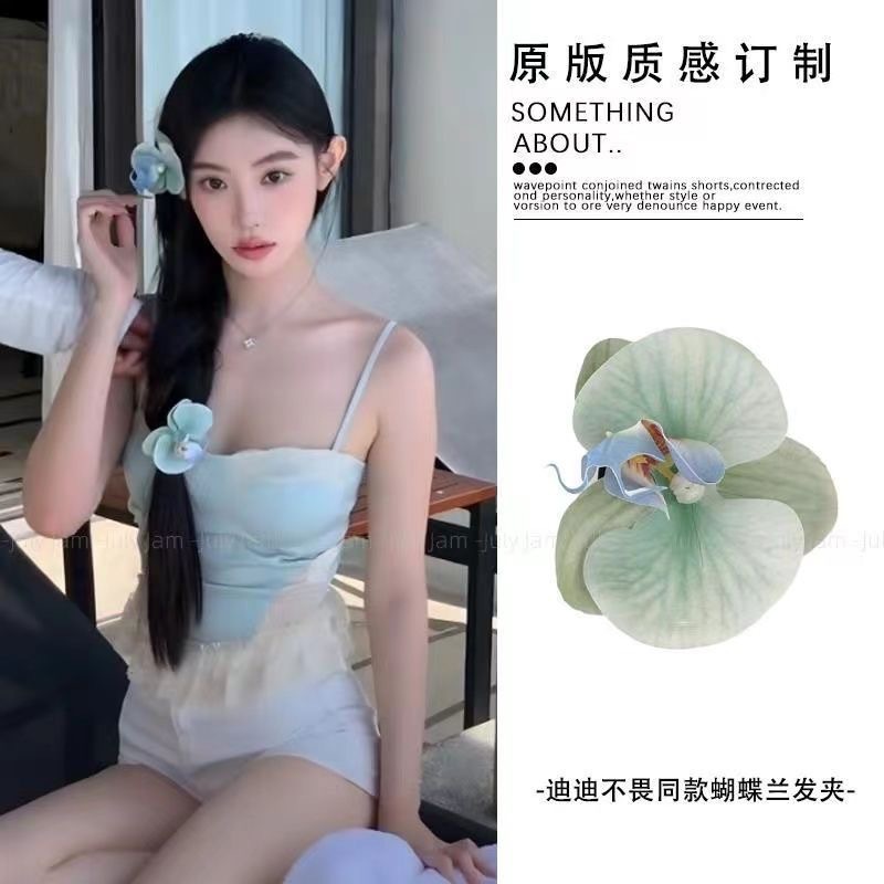 Flores biónicas mariposas orquídeas abrazadera para el cabello de mujer atmósfera sen sensación de cabello de flores bordes laterales abrazadera para el cabello de flores frisa abrazadera para el cabello de mujer image 14