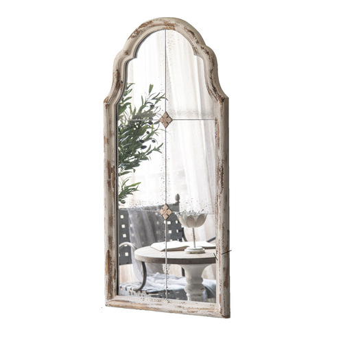 Clothing store retro old-fashioned floor mirror loft bedroom dressing mirror solid wood full-length mirror guesthouse furniture decoration mirror 