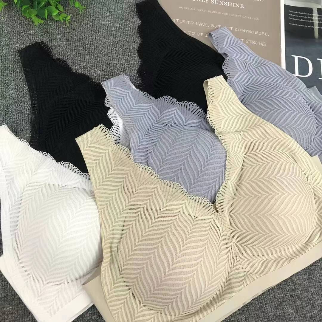 Nueva taza de látex de encaje de alta calidad, chaleco de dama sin anillo de acero, bra de yoga, ropa interior deportiva, mujer al por mayor