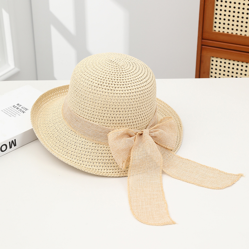 Sombrero paja ala ancha con lazo verano