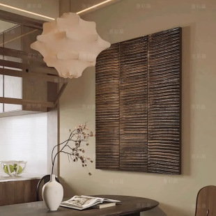 Vintage Mid-Century Style Oil Painting Three-Dimensional Decorative Painting Living Room Sofa Background Wall Hanging Painting Wabi-Sabi Style Entrance Texture Painting