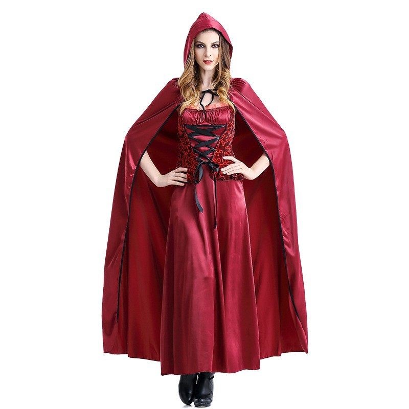 萌え妹アニメ成人女性ハロウィーンcos赤ずきん衣装おとぎ話キャラクターがワンピースセットを演じる|undefined