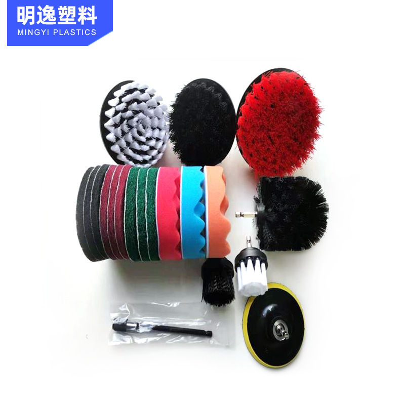 19 piezas de cepillo de taladro eléctrico conjunto de accesorios de herramientas eléctricas para automóviles caseros cabeza de cepillo de limpieza conjunto de cepillo de disco cepillo de cerdas cepillo de buje image 1