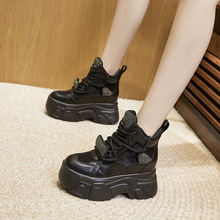 厚底老爹鞋女2025秋冬新款保暖高帮休闲运动鞋松糕百搭内增高女鞋