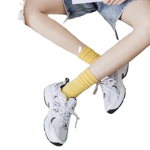 Bingbing Socks Women's Wholesale Summer Thin Medium Stockings Black and White Pile Socks Women's Ice Stockings Summer Long Socks