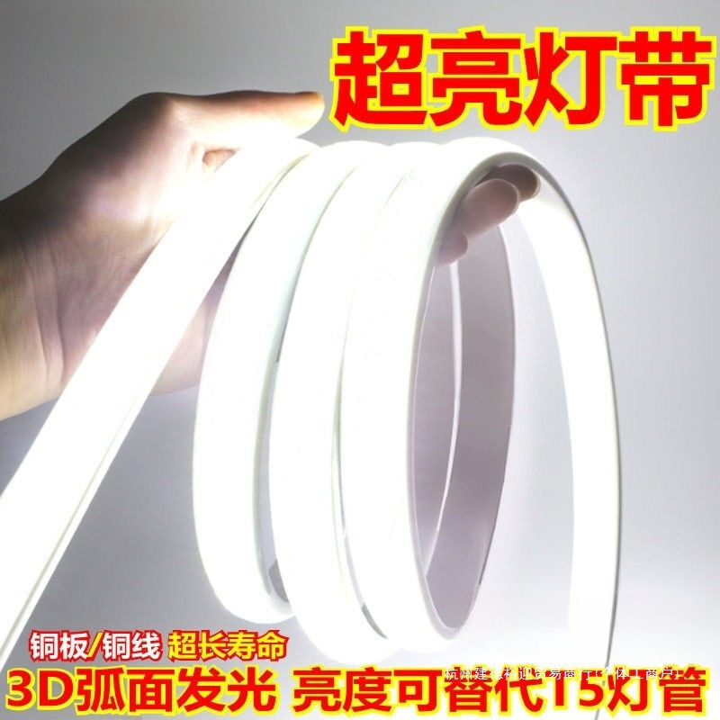 灯带led灯条超亮客厅吊顶家装三色变光软灯条户外防水线形灯220v