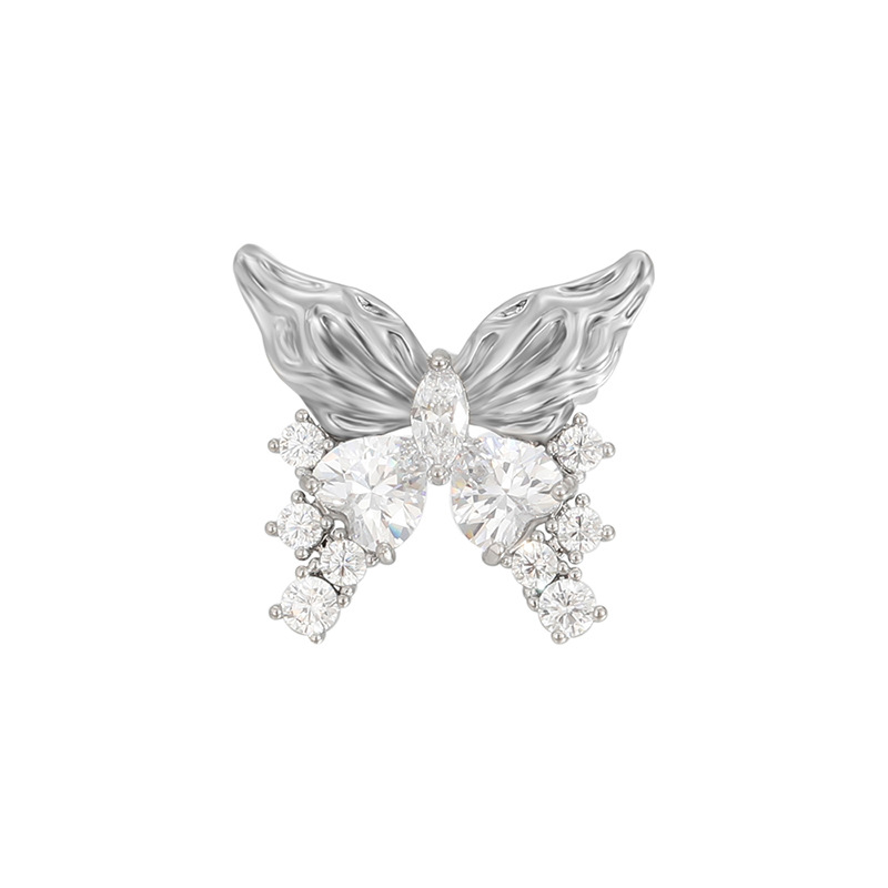 Xuping gemas artificiales incrustadas una sola mariposa oreja clips de hueso de moda ligera lujo dulce viento fresco fábrica de orejas para mujeres al por mayor