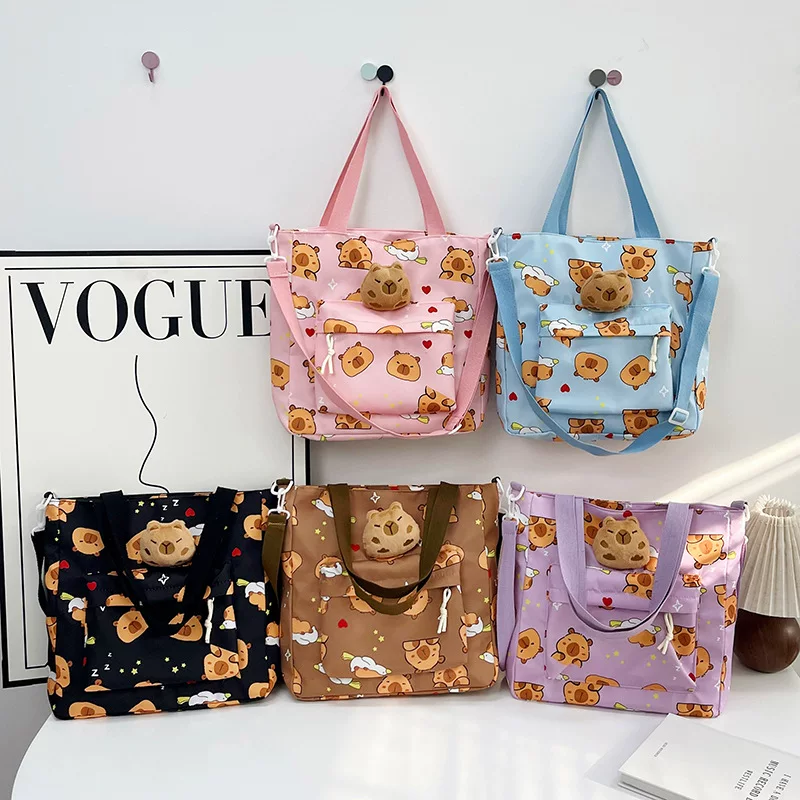 Capacious study bag for elementary school students, cartoon cute doll, new collection