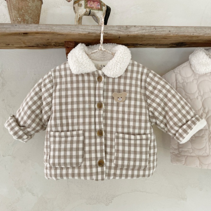 Cute Plaid Polyester Boys Outerwear display picture 4