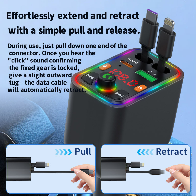 Ebay Cross-Border Factory Supply Car Bluetooth Receiver Supports Lossless Music Playback Car Mobile Phone Fast Charging