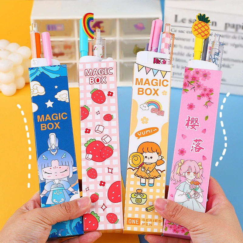 Креативный набор из 5 предметов Слепая Коробка гелевая ручка мультфильм канцелярские принадлежности Слепая Коробка гелевая ручка костюм Детская награда маленький подарок