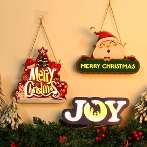 New Christmas LED Wooden Hanging Decoration for Store Window Display