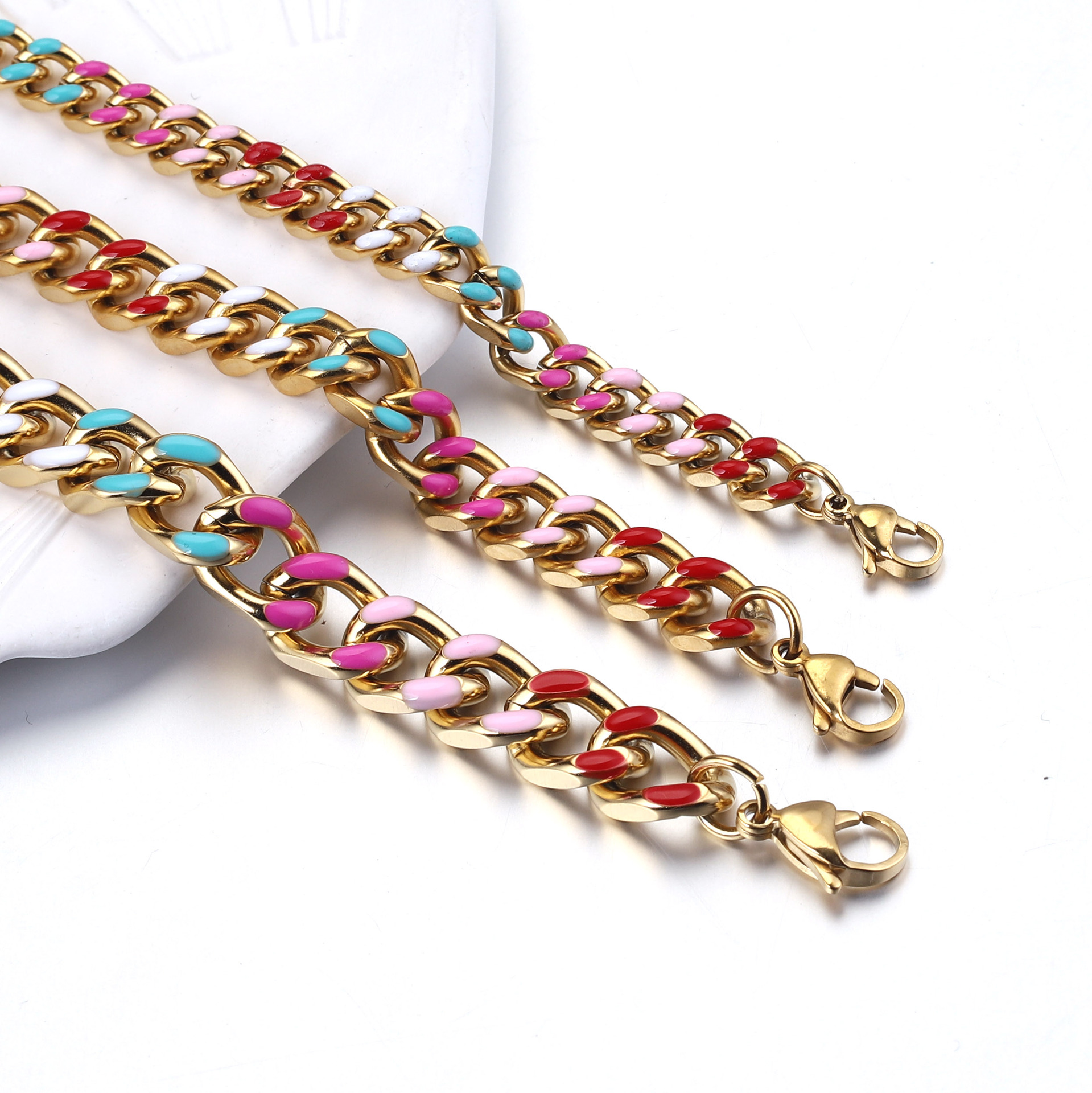 Lobster Trigger Clasp Closure Clasp Closure Type Real Gold Plated Plating Material PVD Coated Real Gold Plated Color Block 304 Stainless Steel Modern Style Simple Style Waterproof Non Tarnish 304 Stainless Steel Lobster Trigger Clasp Closure Chain Bracelet