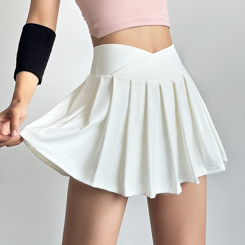 Yoga de mujer falda corta de tenis transfronterizo golf doblado cintura alta anti-caminar la velocidad de la luz seca deportes al aire libre fitness diario image 1