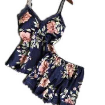 Pijamas sexy de mujer de talla grande europeos y americanos pijamas cómodos pijamas impresos de dos piezas más tamaño fabricante de ropa interior para el hogar 02