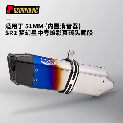 exhaust pipe 450SR – Motorcycle exhaust pipe - sr2-fantasy-star-medium-glowing-real-carbon-head-built-in-silencer