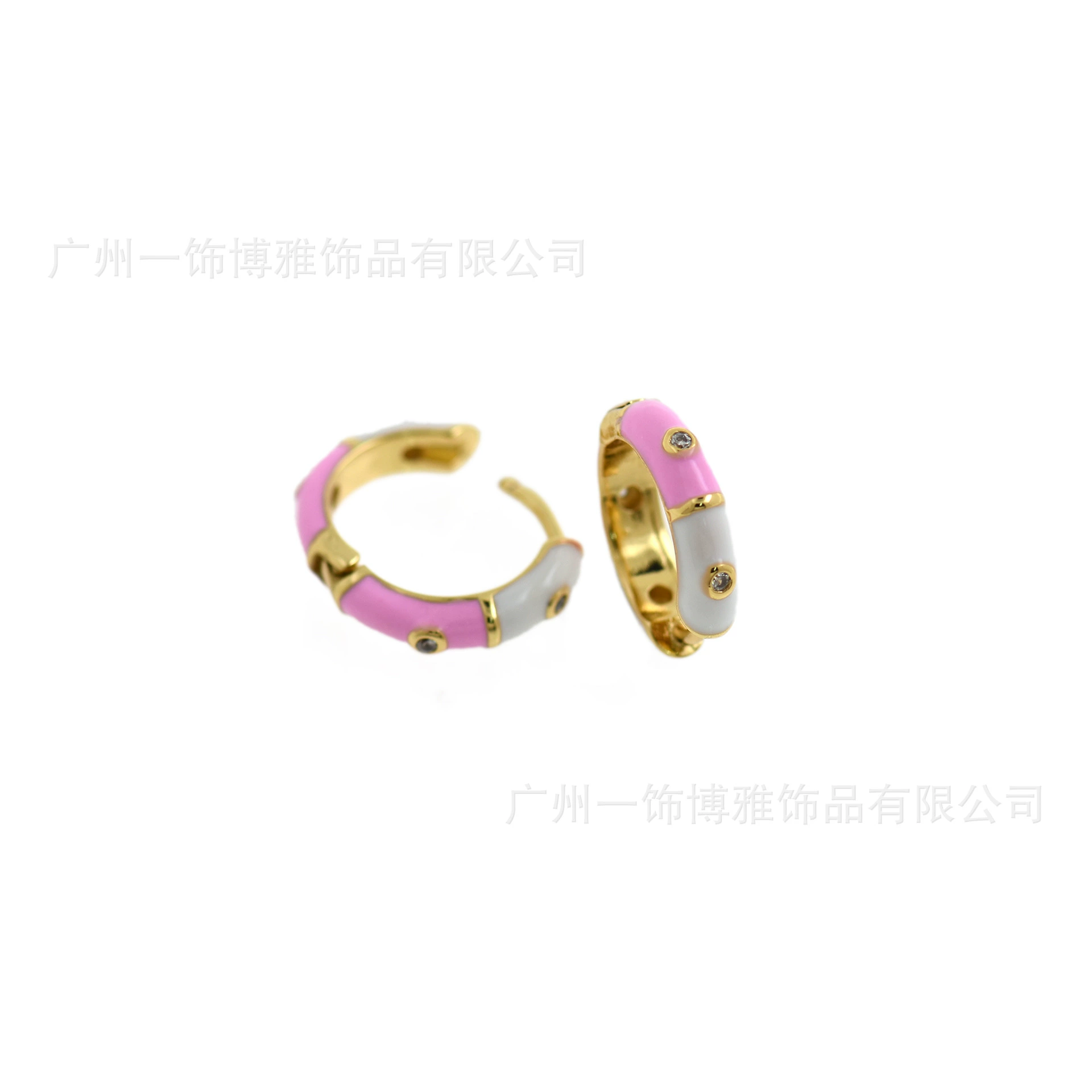 (Cross-border trading), creative universal enamel, copper earrings with zircon