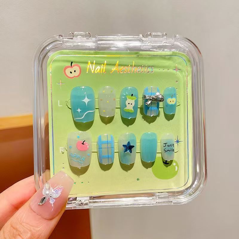 Caja de exhibición marco de fotos más taladro manicure suministro fuente de uñas DIY francés color delgado manicure falso salón al por mayor