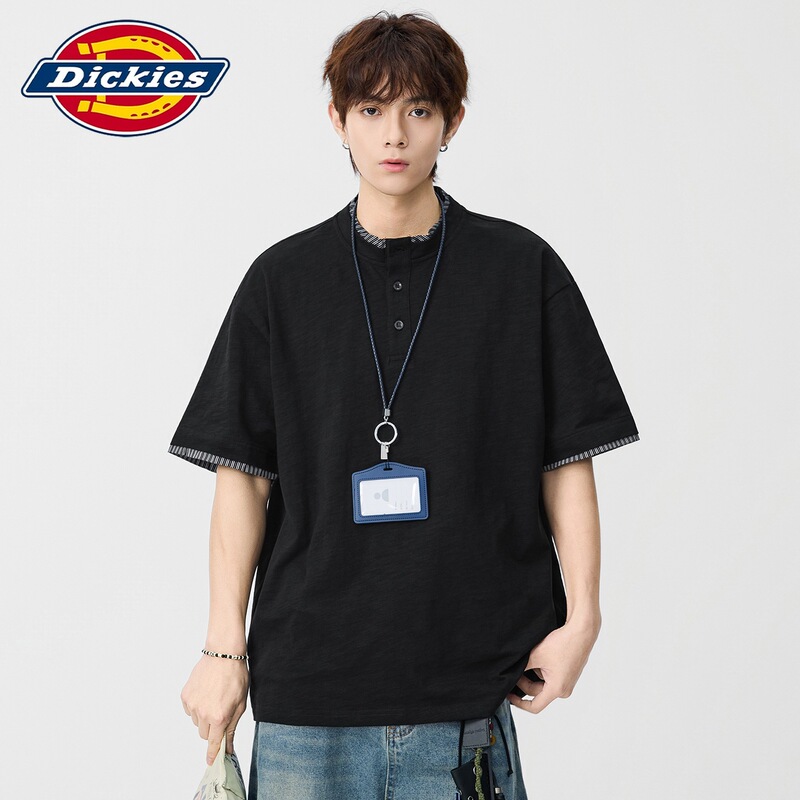 Dickies Special Edition Fake Two-Piece Pullover Short-Sleeve T-Shirt for Men, Japanese Retro Trendy Heavy-Duty Versatile T-Shirt Dickies Special Edition Fake Two-Piece Pullover Short-Sleeve T-Shirt for Men, Japanese Retro Trendy Heavy-Duty Versatile T-Shirt