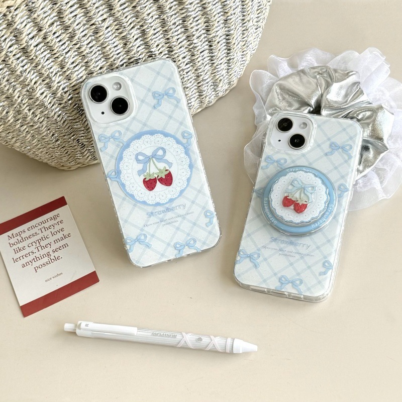 Pequeño arco azul fresco para Apple 16ProMax funda para teléfono móvil 15Pro magnético 14/13 femenino 15PM nuevo