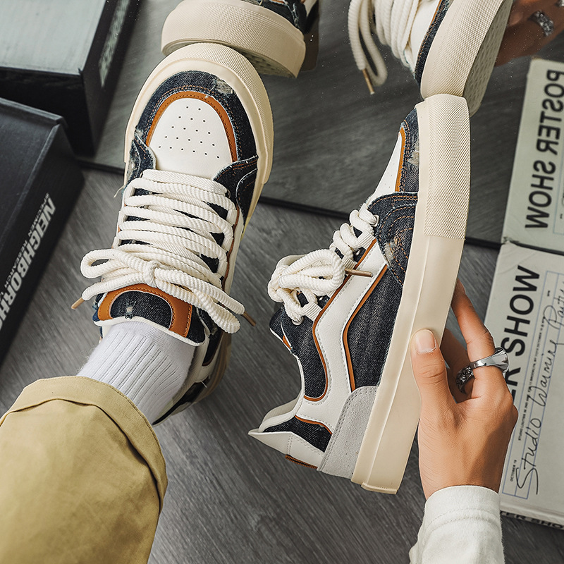 Jesienne, nowe buty z denimu, małe białe, oddychające buty z płótna, buty męskie 1522_voghion.com