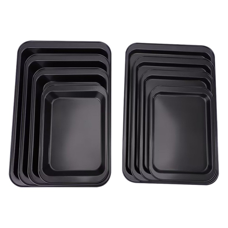 Transfronterizo rectangular pastel de acero al carbono profundo y poco profundo molde para hornear hogar antiadherente multifuncional asado de pollo barbacoa herramienta para hornear image 1