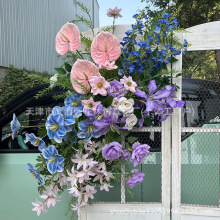 婚庆道具仿真花订婚布置装饰挂花婚礼现场生日派对背景墙KT板绑花