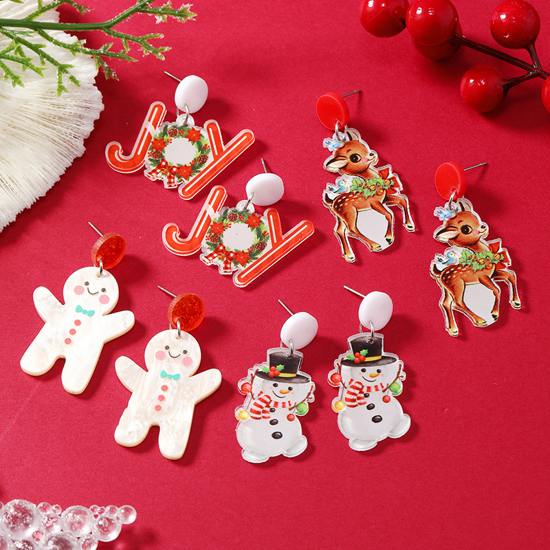 Christmas acrylic earrings with letters