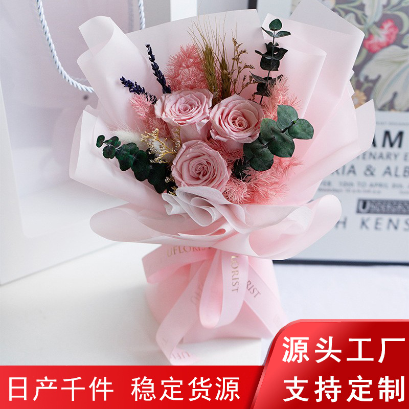 Flores de la vida eterna, flores verdaderas, flores secas, flores de Eucalyptus, flores de cumpleaños, flores de la vida eterna, regalos de cumpleaños para la novia, día de San Valentín