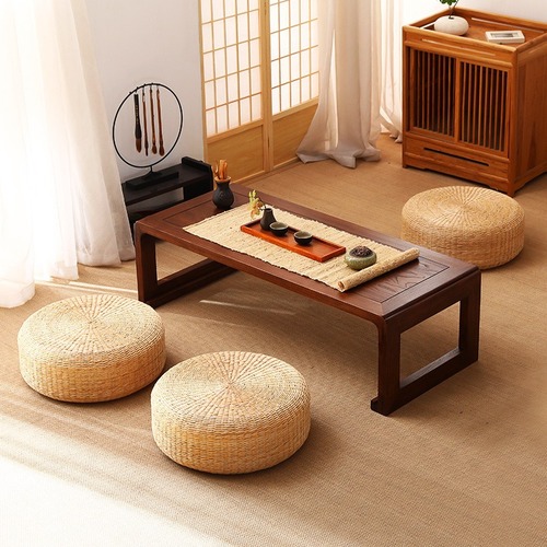 草编蒲团坐垫茶道家用地上日式榻榻米打坐禅修拜佛垫蒲草地板坐墩