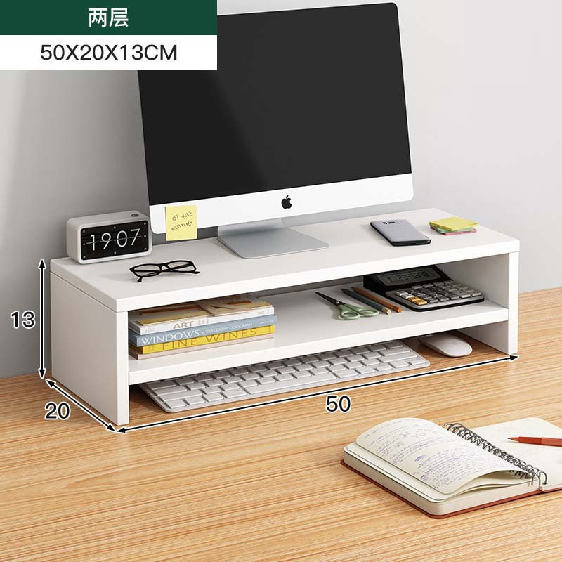 Estante de elevación de computadora de escritorio, soporte de pantalla de oficina, estante de almacenamiento de escritorio de alto nivel, cojín de escritorio