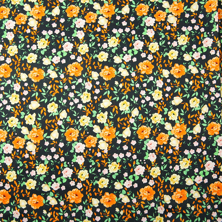 Impresión de alta calidad floral tropical 97% algodón 3% tela de prenda de spandex