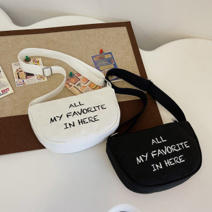 South Korea Ins Fashionable Personalized Children's Canvas Satchel Personalized Western Style Casual One-shoulder Travel Snack Bag for Boys and Girls