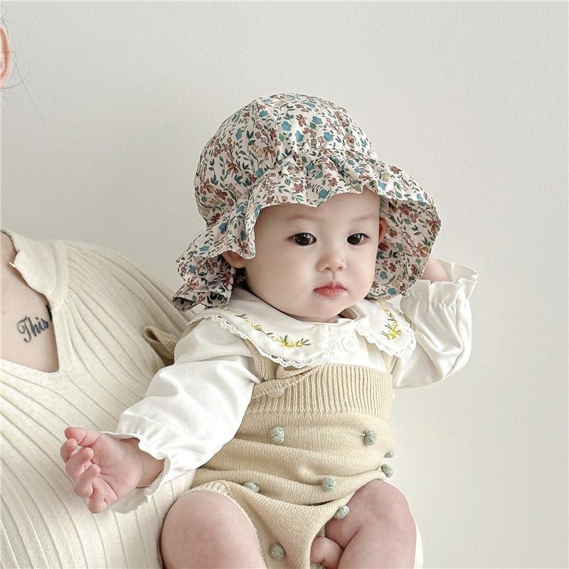 Sombrero para bebés primavera y otoño delgada sombrero solar princesa lindo super lindo recién nacido sombrero de pescador sombrero transpirable