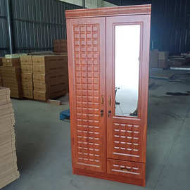 wardrobe跨境厂家密度板吸塑衣柜家用卧室二门三门四门衣柜平开门