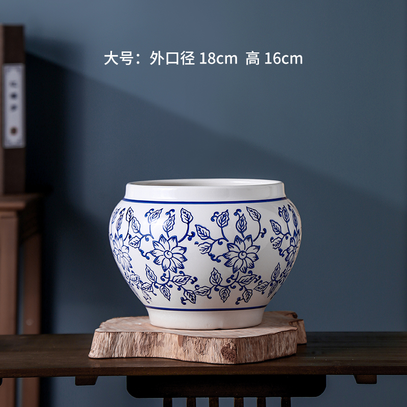PZ346#12 blue and white porcelain/large size