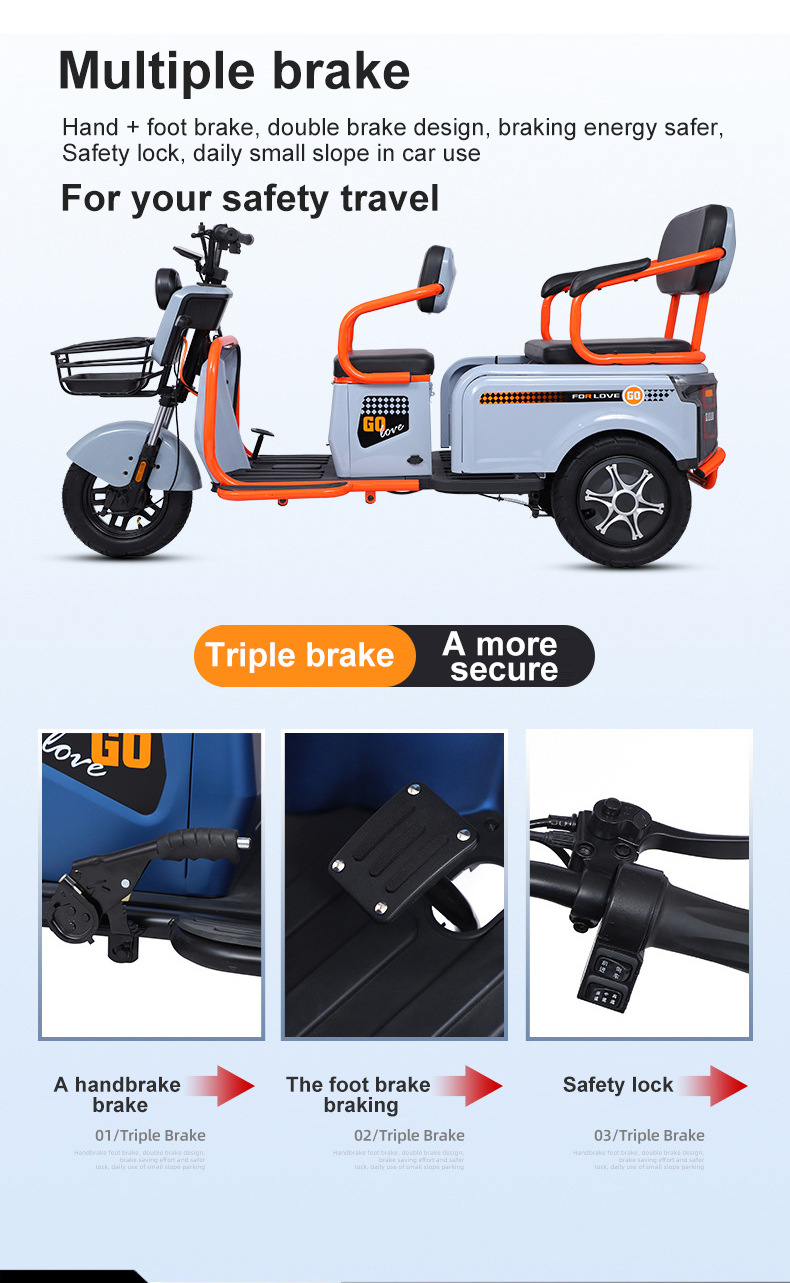 Mobility Scooter Customizable Logo Electric Tricycle
